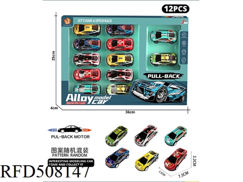 12PCS BOOMERANG ALLOY CAR