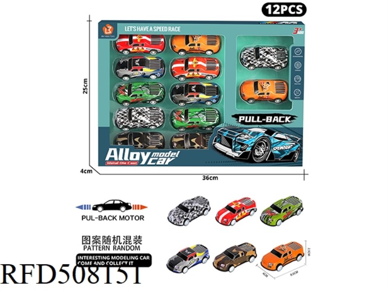 12PCS BOOMERANG ALLOY CAR
