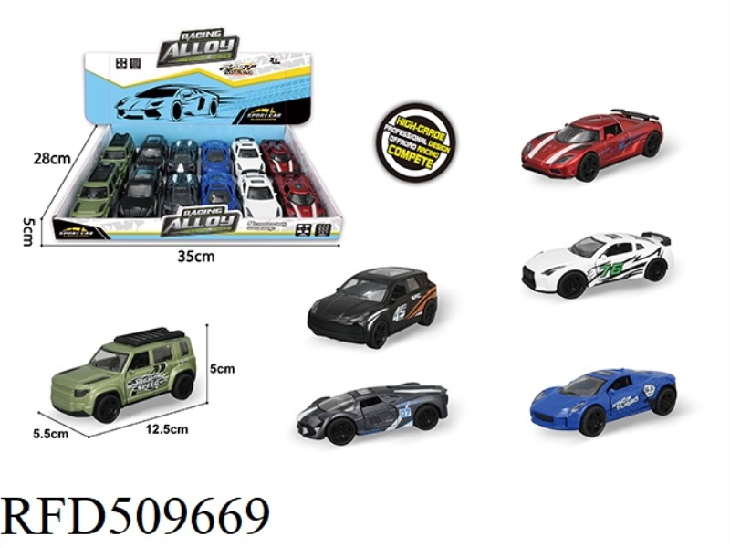 DOUBLE DOOR JAI LIGHT MUSIC ALLOY CAR 12PCS
