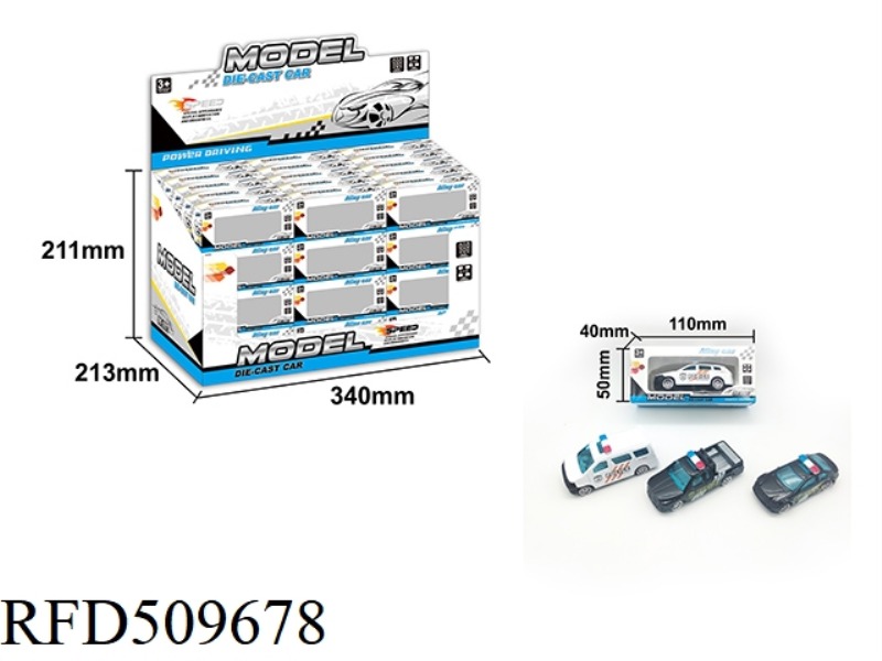 4 TYPES OF ALLOY TAXI POLICE CARS 60PCS