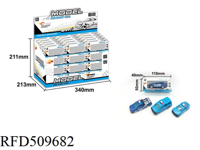 4 TYPES OF ALLOY TAXI POLICE CARS 60PCS