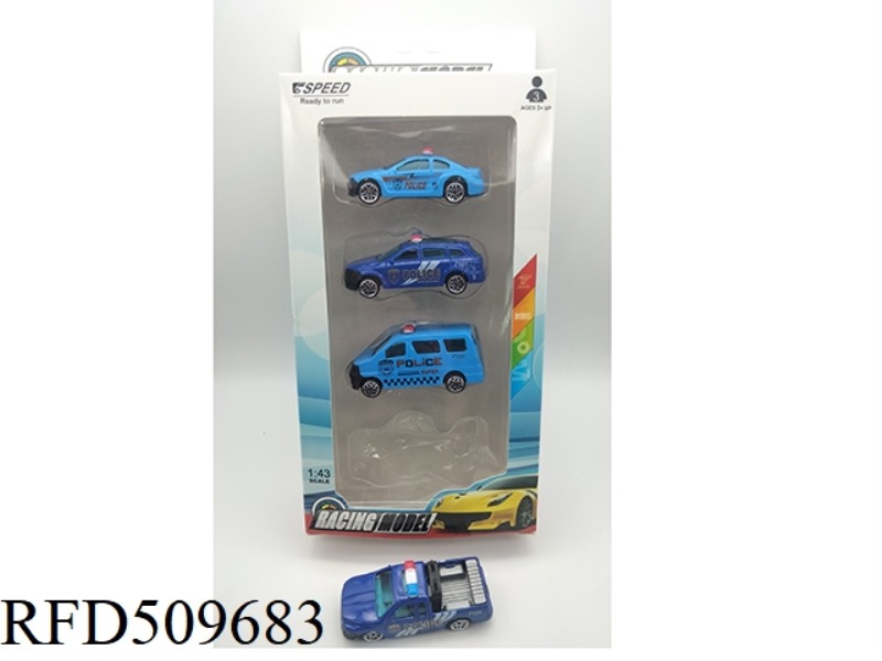 FOUR TYPES OF ALLOY TAXI POLICE CARS