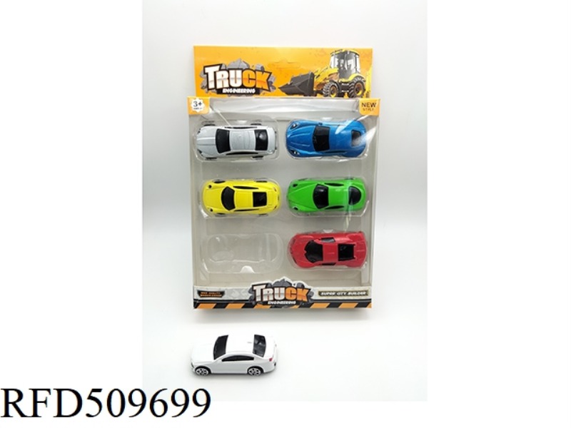 SIX ALLOY GLIDING SPORTS CARS
