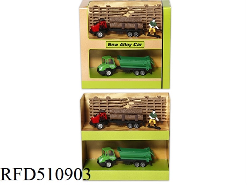 SLIDING ALLOY CAR FARM SET