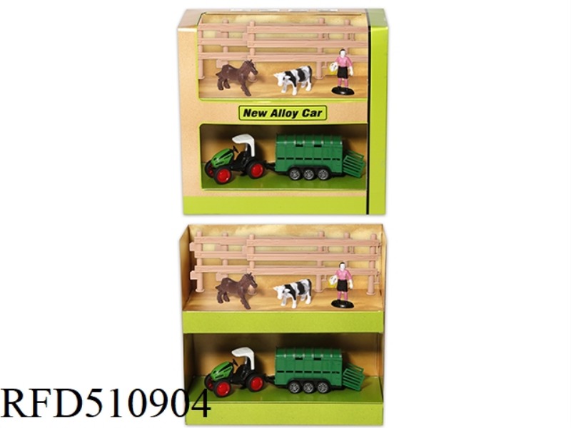 SLIDING ALLOY CAR FARM SET