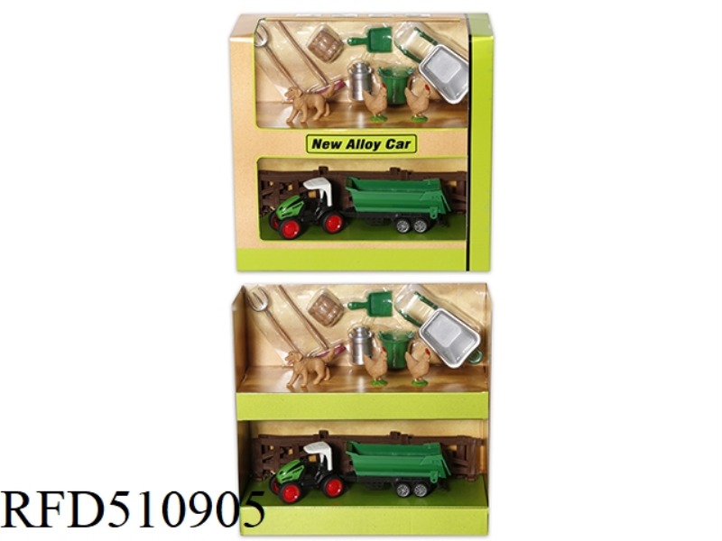 SLIDING ALLOY CAR FARM SET