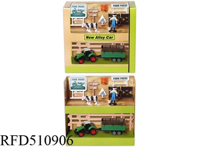 SLIDING ALLOY CAR FARM SET