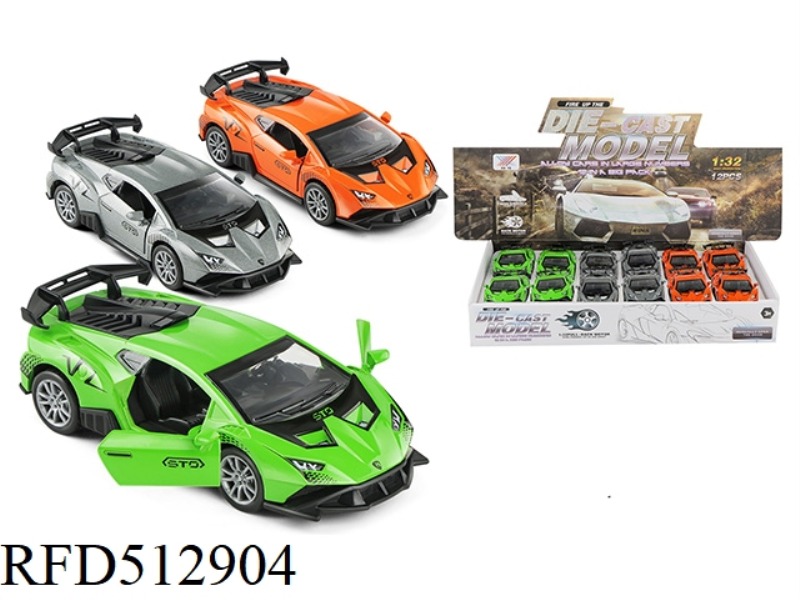 1:32 ALLOY CAR MODEL LAMBORGHINI STO DOOR COMEBACK FORCE (12 ONLY PACK)