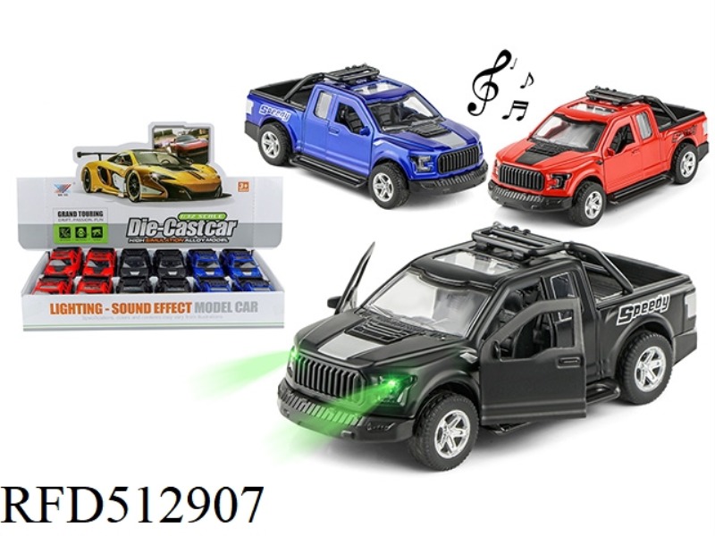 1:32 ALLOY CAR FORD RAPTOR DOOR COMEBACK LIGHT MUSIC (12PCS PACK)
