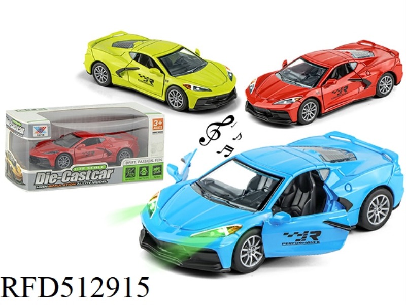 1:32 ALLOY CAR COMEBACK DOOR LIGHT MUSIC CORVETTE (1 PACK)