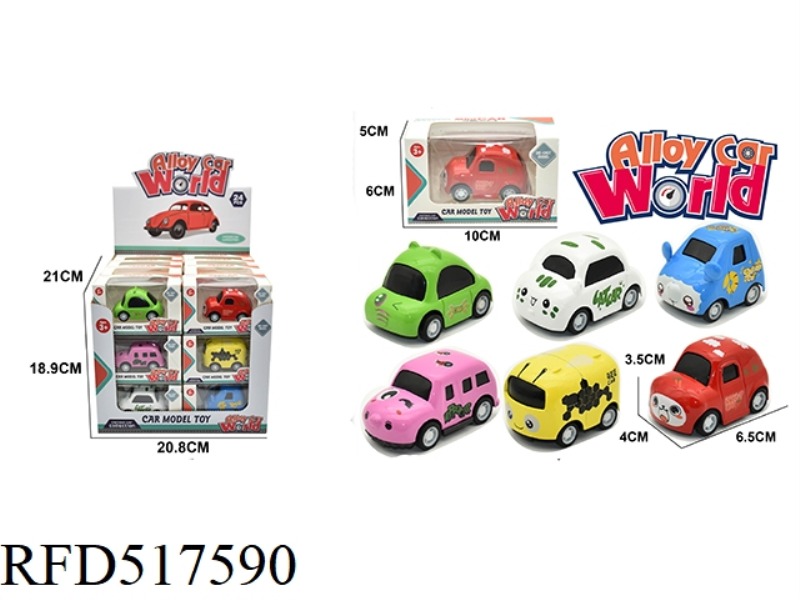 ALLOY BOOMERANG CARTOON CAR BEE SERIES 24PCS