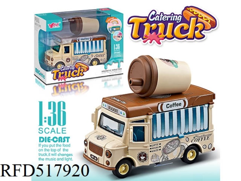 1:36Q VERSION OF THE JAI AI DOOR ALLOY INDUCTION DINING CAR (ACCESSORY: COFFEE CUP) WITH LIGHTS AND