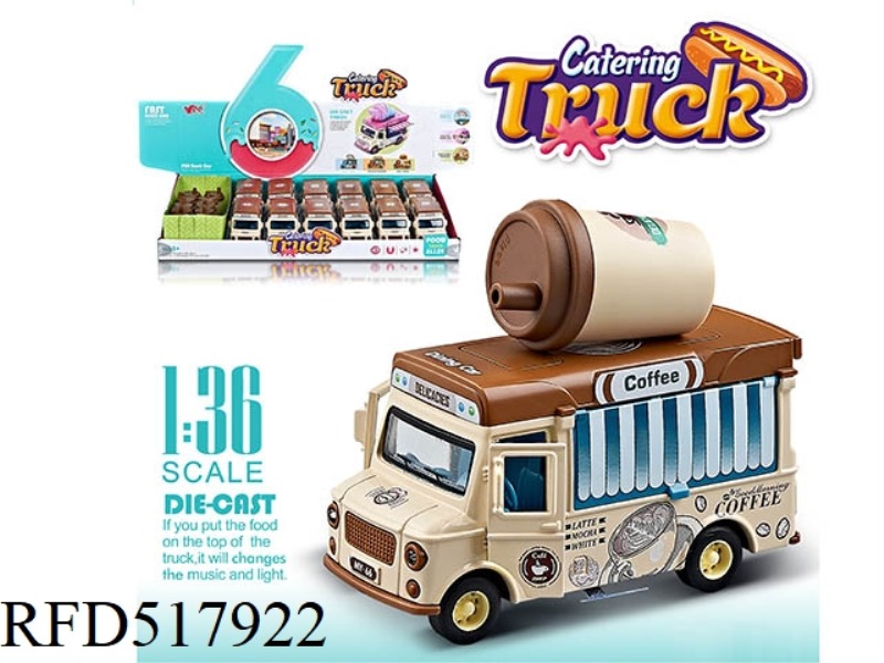 1:36Q VERSION OF THE JAI AI DOOR OPENING ALLOY INDUCTION FOOD TRUCK (ACCESSORY: COFFEE CUP) WITH LIG
