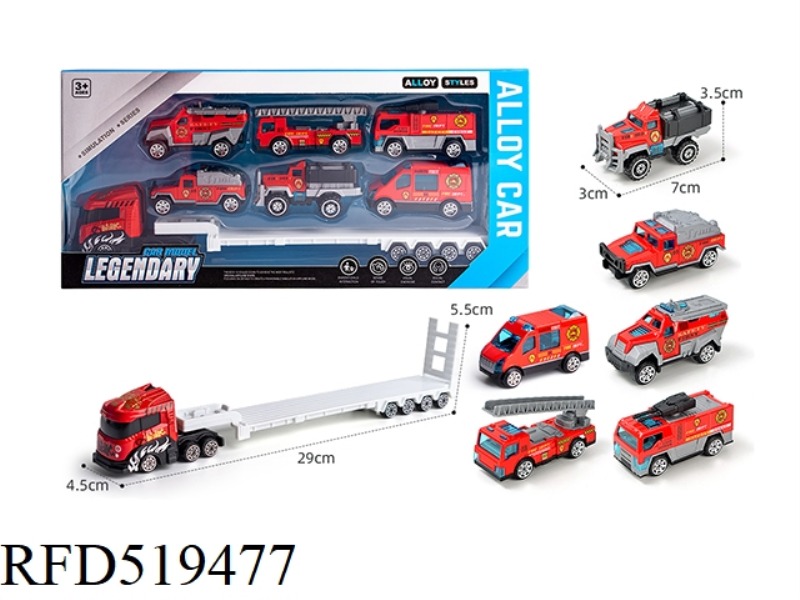 TRACTORS + FIRE 6PCS (ALLOY GLIDE)