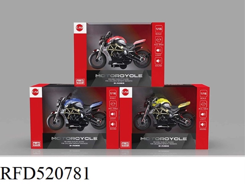 ALLOY JAI MOTORCYCLE WITH SOUND AND LIGHT 3 COLOR MIXED