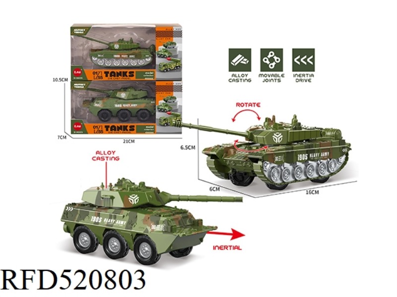 1:55 ALLOY TANK INERTIA CAR