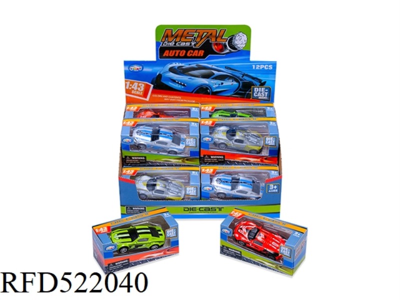 PORSCHE AND MUSTANG ALLOY JAI ALAI SPORTS CAR 12PCS