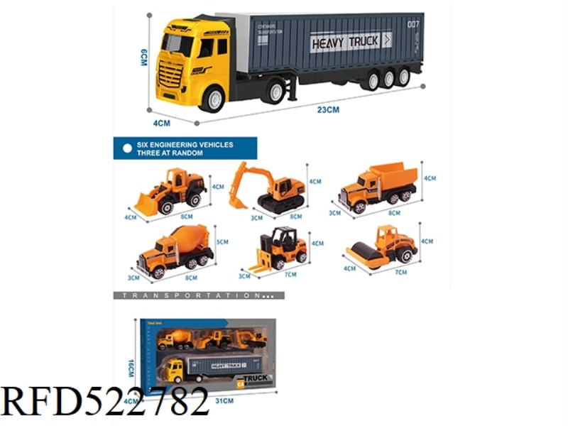 ALLOY TRACTOR CONTAINER CAR +3 ALLOY ENGINEERING CARS