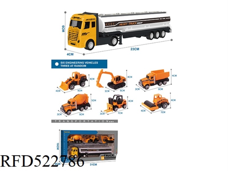 ALLOY TRACTOR TANK CAR +3 ALLOY ENGINEERING CARS