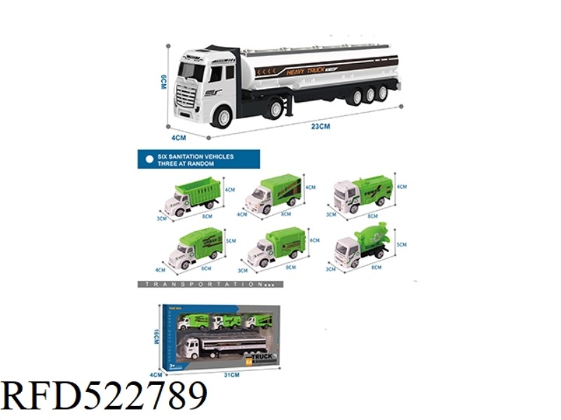 ALLOY TRACTOR TANK TRUCK +3 ALLOY SANITATION TRUCKS