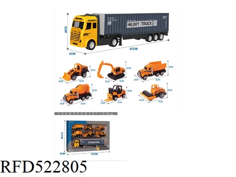 ALLOY TRACTOR CONTAINER CAR +6 ALLOY ENGINEERING CARS