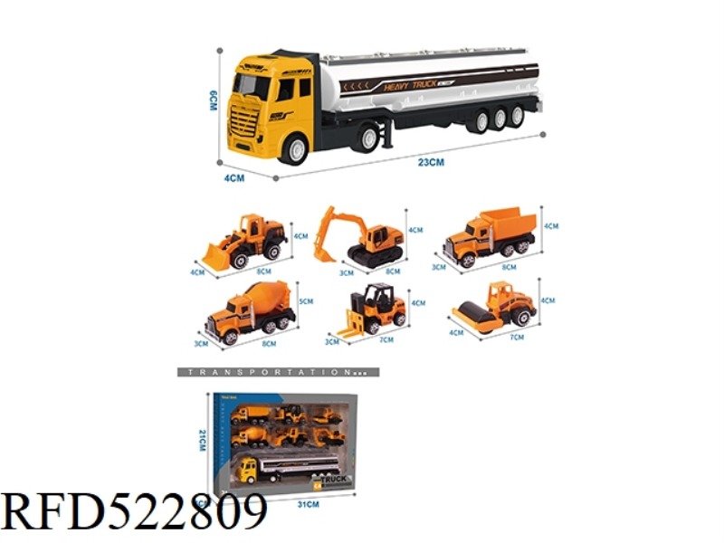 ALLOY TRACTOR TANK CAR +6 ALLOY ENGINEERING CARS