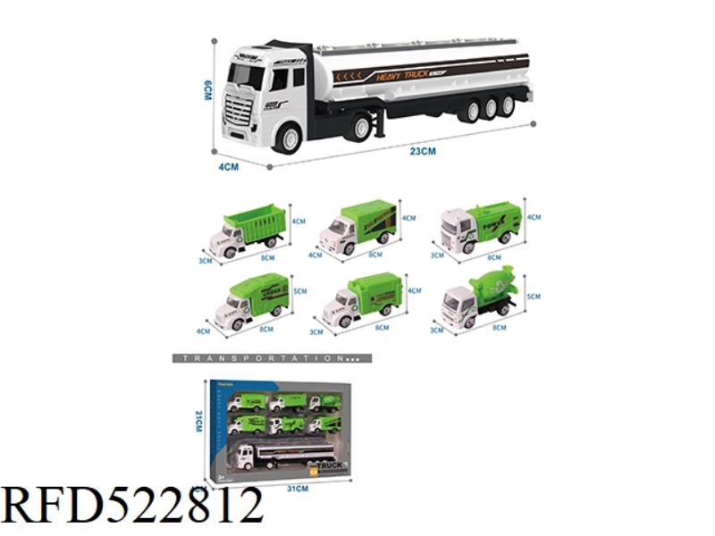 ALLOY TRACTOR TANK TRUCK +6 ALLOY SANITATION TRUCKS