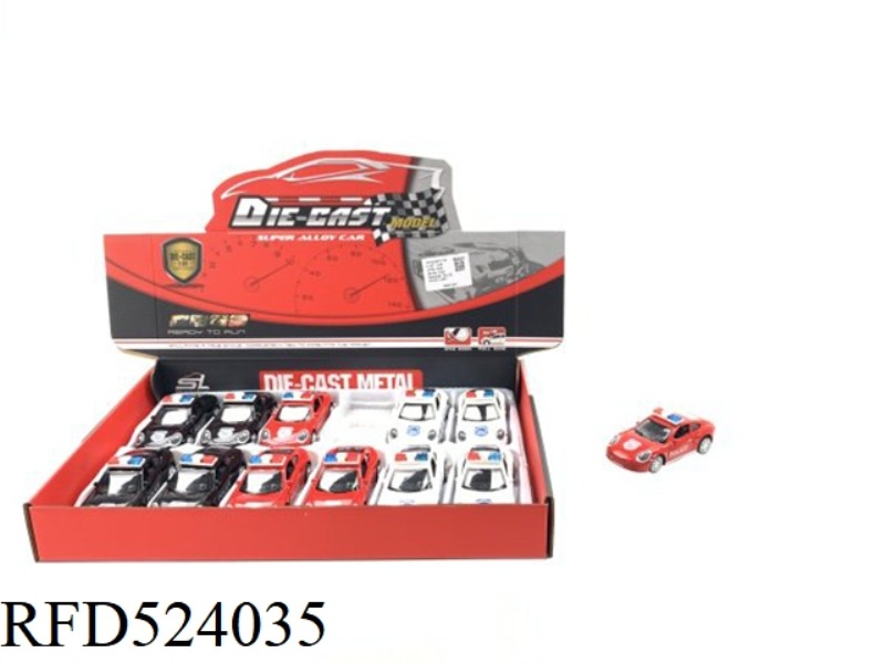 PORSCHE ALLOY POLICE CAR 12PCS