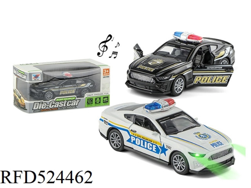 1:32 ALLOY BOOMERANG DOOR OPEN POLICE CAR LIGHTS MUSIC FORD MUSTANG (1 PACK)