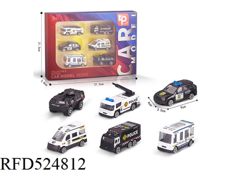 ALLOY CAR SET OF 6 PIECES