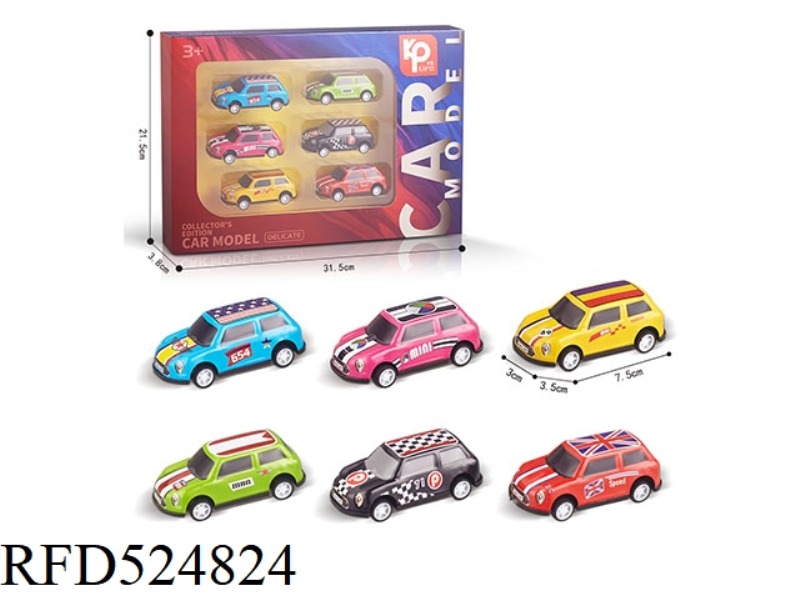 ALLOY CAR SET OF 6 PIECES
