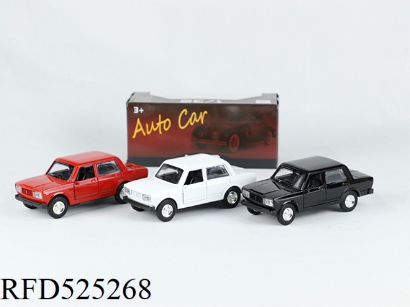 1:32 ALLOY RETRO VINTAGE CAR, LADA CAR, DOOR OPENING (1 WINDOW BOX WITH 3 COLORS MIXED)