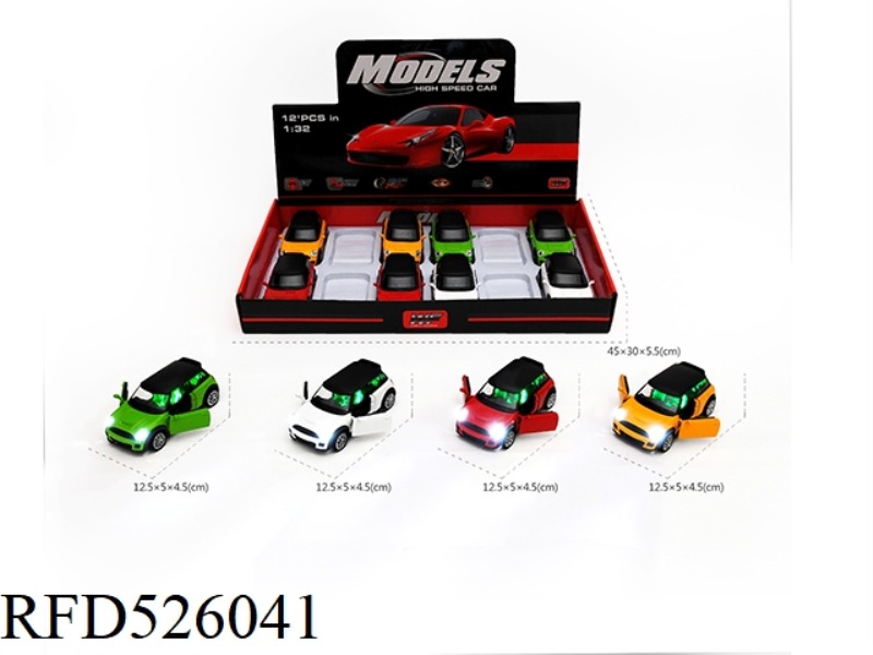 1:32 MIER BOOMERANG ALLOY CAR WITH LIGHT IC12PCS