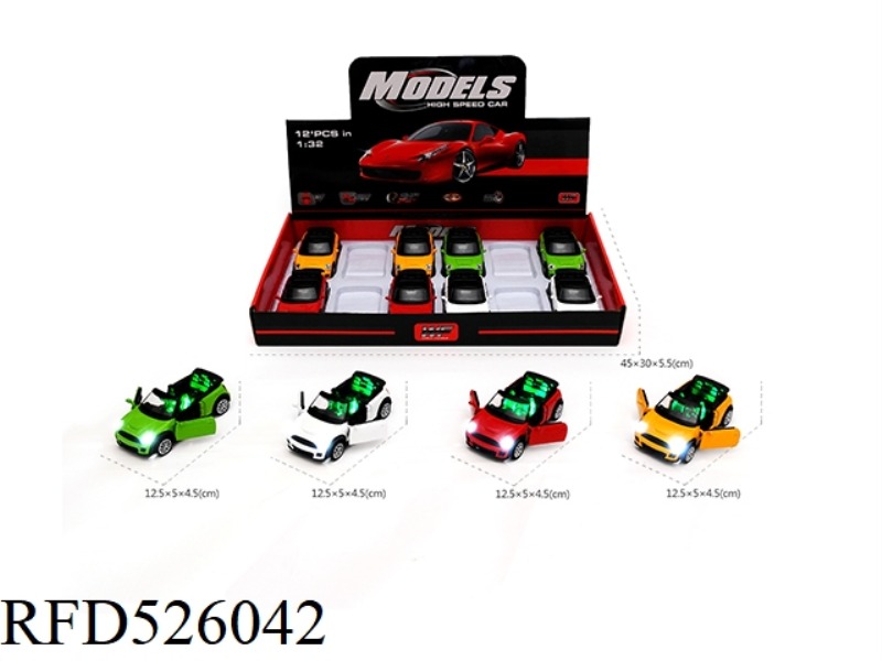 1:32 MIER BOILEY ALLOY CAR WITH LIGHTWEIGHT IC(CONVERTIBLE)12 PCS