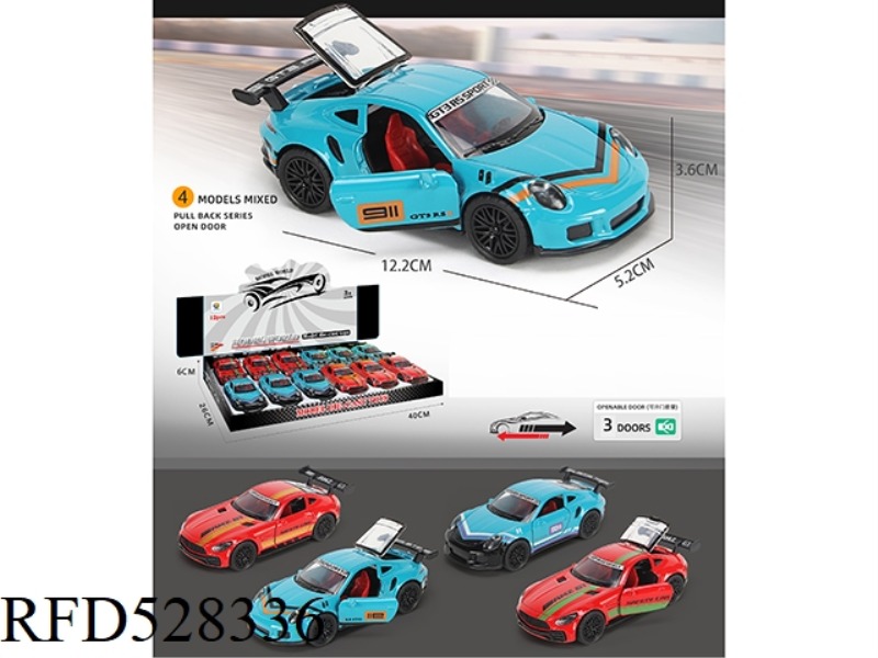 1:32 SIMULATION SPORTS CAR OPEN THREE-DOOR BOOMERANG 12PCS