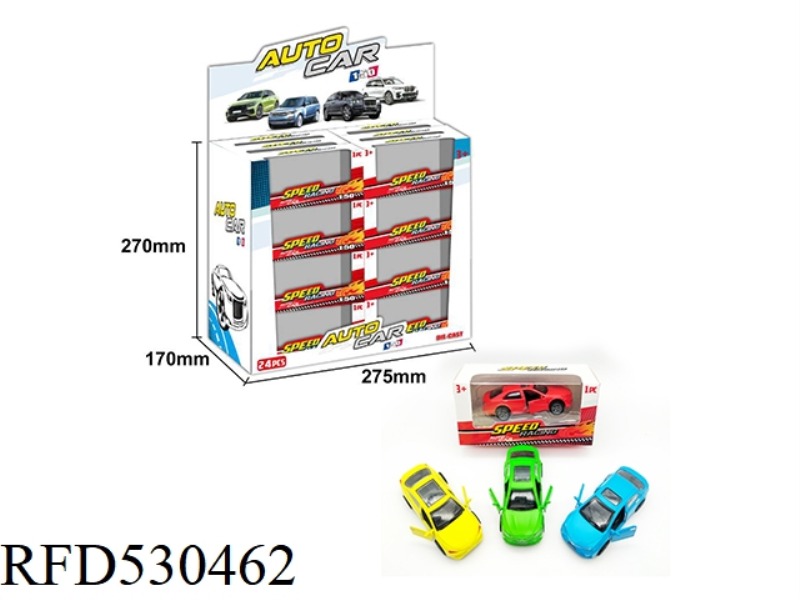 ALLOY REBOUND DOUBLE DOOR FOUR JAPANESE PAINT MATTE CAR 24PCS