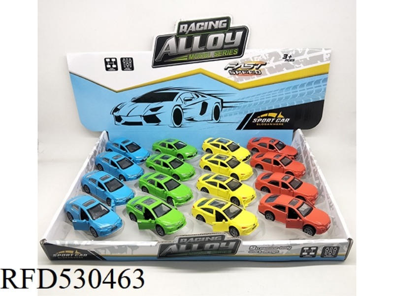 ALLOY REBOUND DOUBLE DOOR FOUR JAPANESE PAINTED MATTE CAR 16PCS