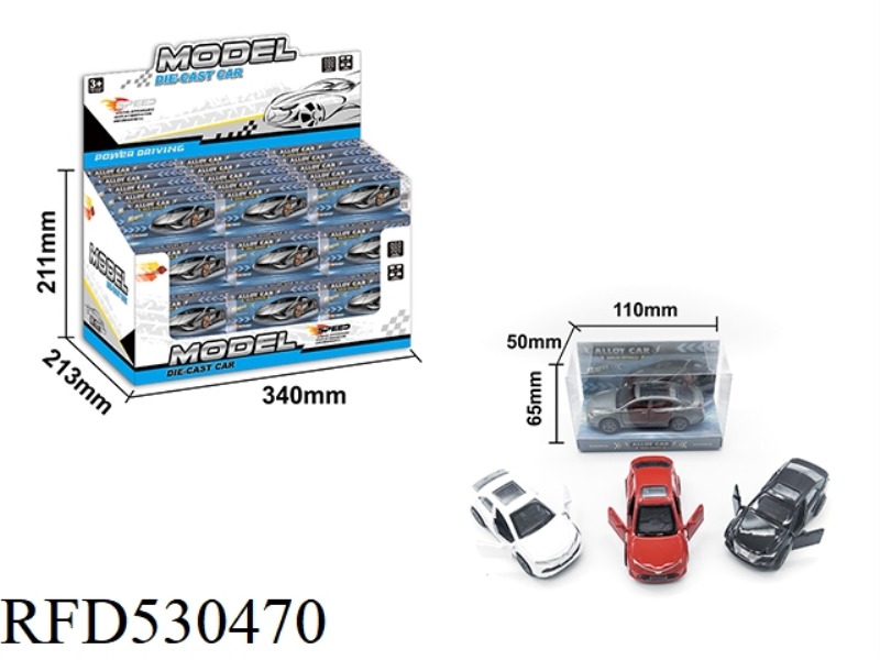 ALLOY BOOMERANG DOUBLE DOOR FOUR JAPANESE CARS 36PCS