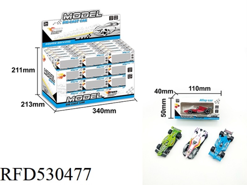 ALLOY SLIDING EQUATION CAR 4 MODELS 60PCS