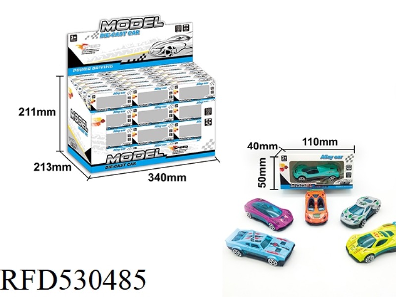 ALLOY GLIDE SIMULATION CAR 6 MODELS 60PCS