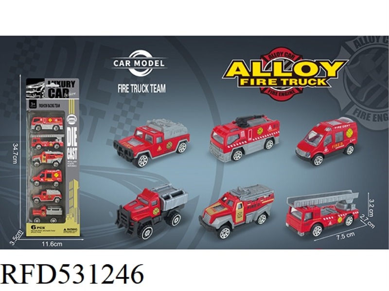 ALLOY FIRE ENGINE (6PCS)