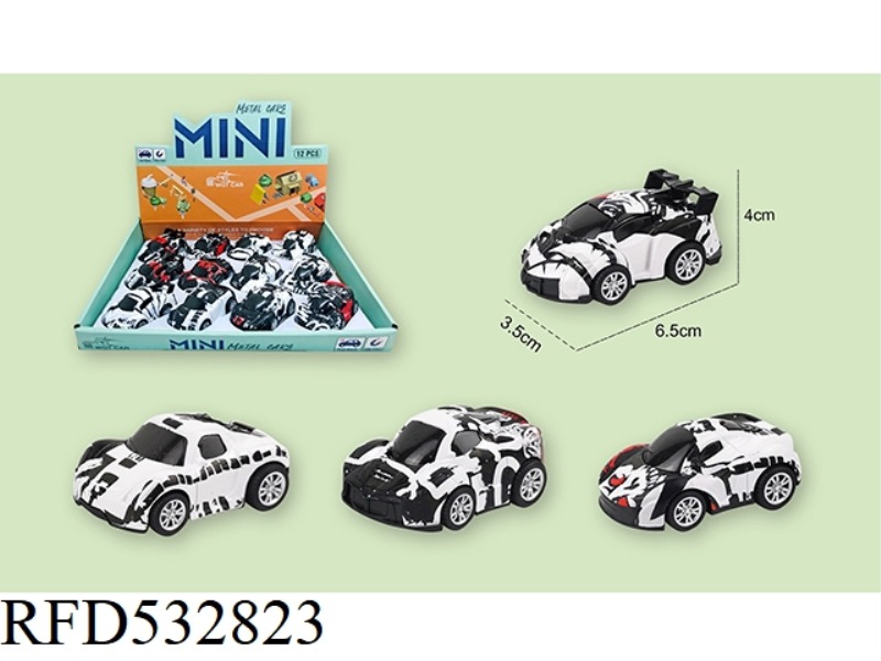 ALLOY Q VERSION OF THE HUI LI SPORTS CAR WATER TRANSFER PRINTING FOUR MIXED 12PCS