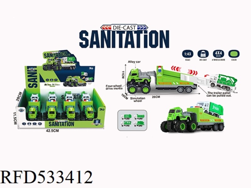 FOUR DRIVE INERTIAL ALLOY RESCUE TRAILER WITH SANITATION TRUCK 4PCS