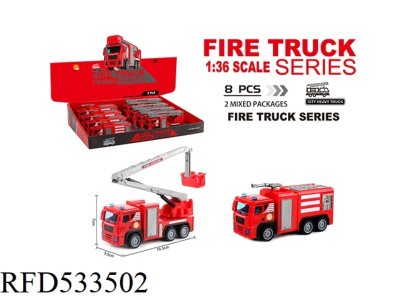 PLASTIC FIRE BOOMERANG (RESCUE CAR + FIRE ENGINE) 8PCS