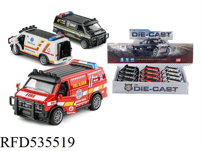 1:32 ALLOY JIMS BREAD POLICE CAR JAI AI CAR MOLD THREE DOORS (12PCS PACK)