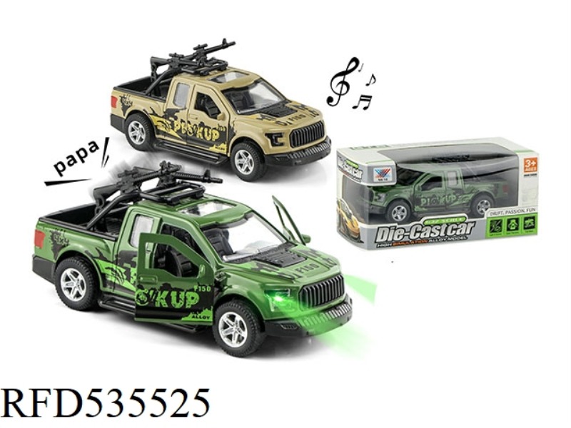 1:32 ALLOY ARMY CAR COMEBACK LIGHT MUSIC DOOR OPENING (1 PACK ONLY)