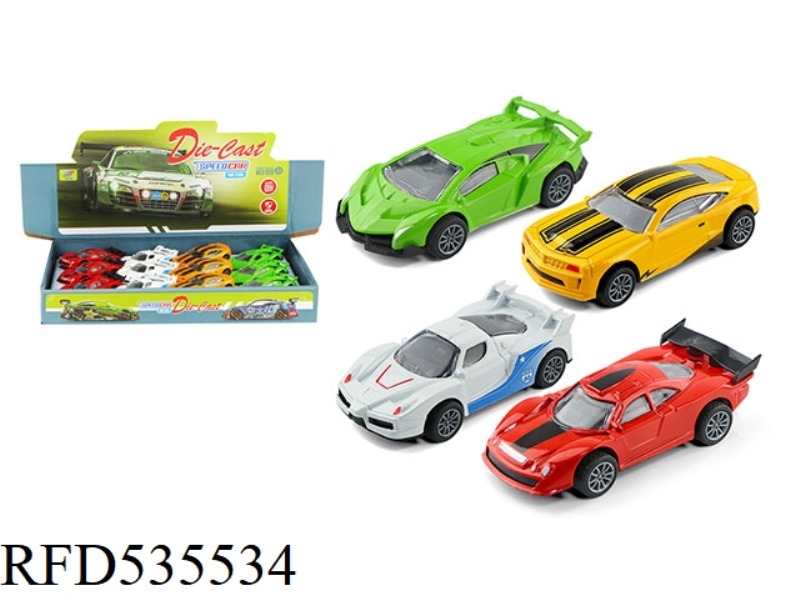 1:36 ALLOY CAR 4 TYPES OF CAR REBOUND (12 PIECES)