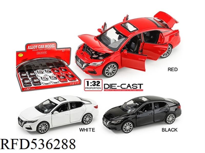 1:32 NISSAN SYLPHY BLACK + WHITE + ORANGE (12PCS)