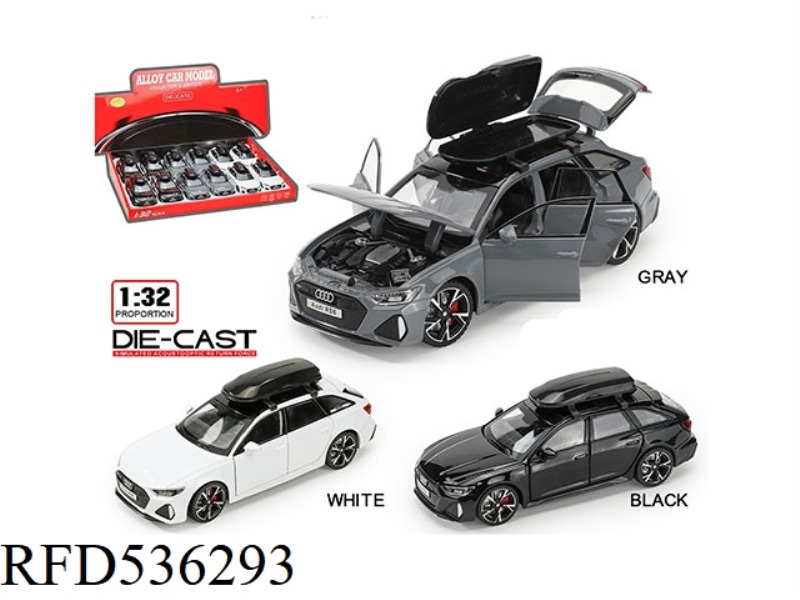 1:32 AUDI RS6 BLACK + WHITE + GRAY (12PCS)