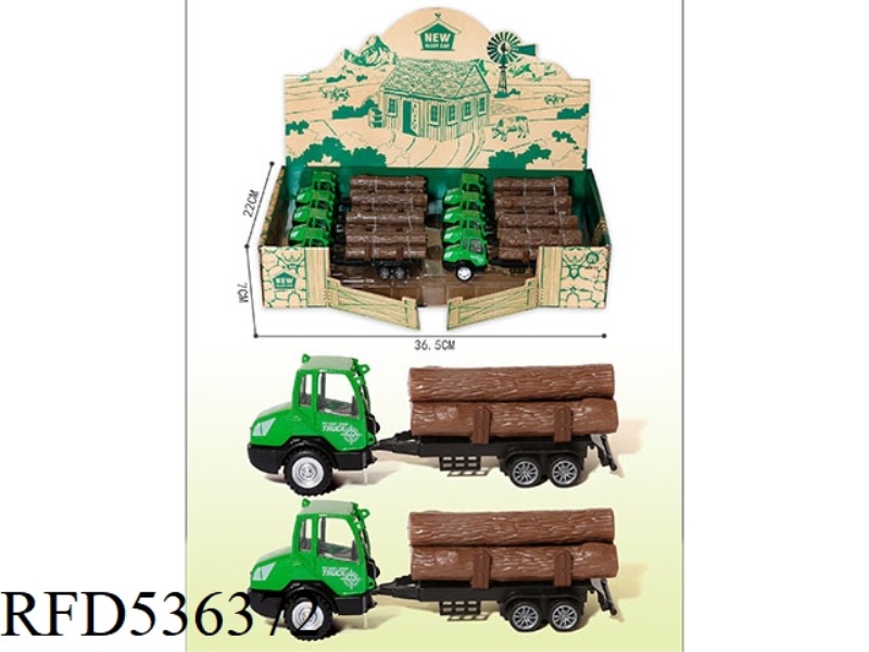 ALLOY CAR + WOODEN BAR BUCKET (8PCS)